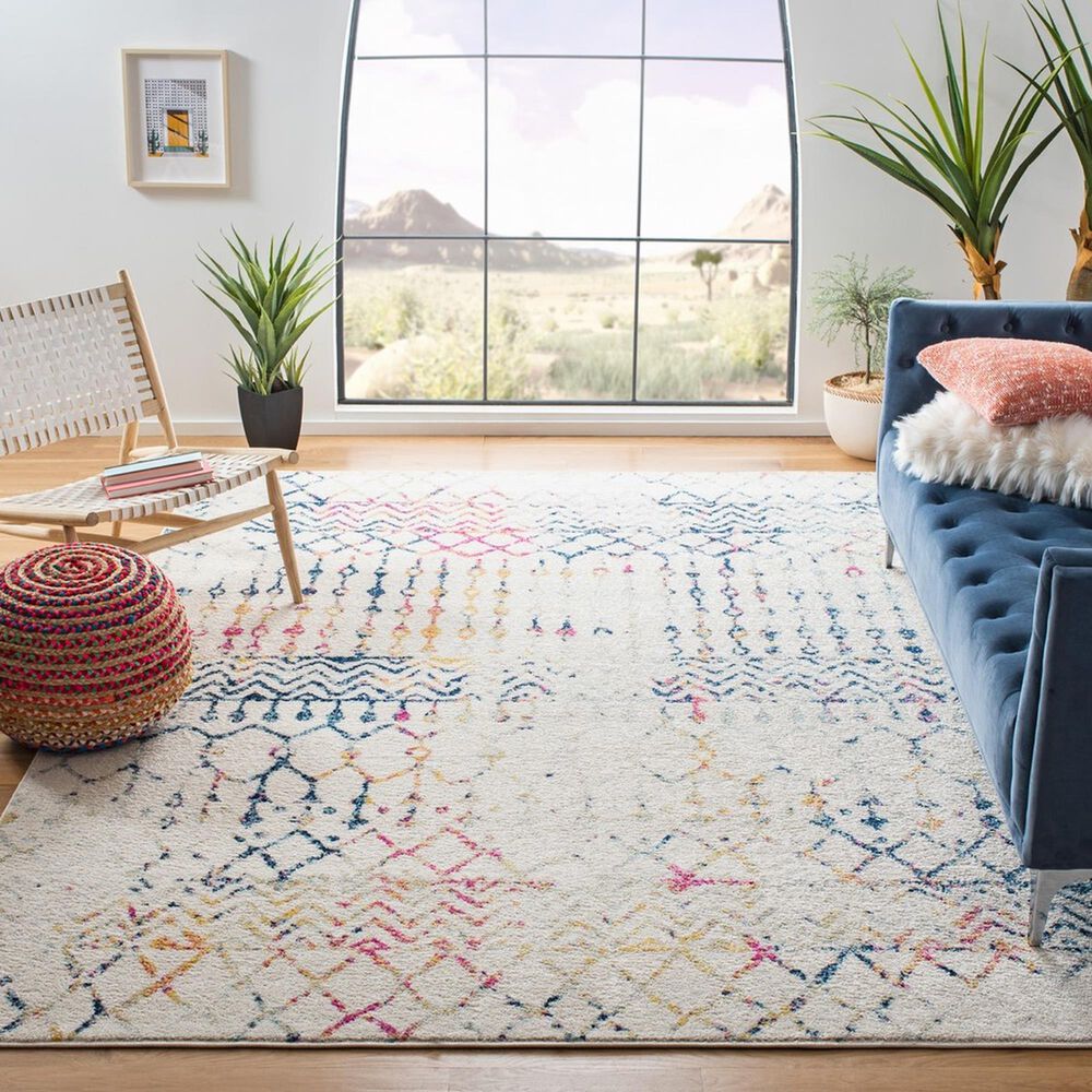 Safavieh Tulum 8&#39; x 10&#39; Ivory and Blue Area Rug, , large