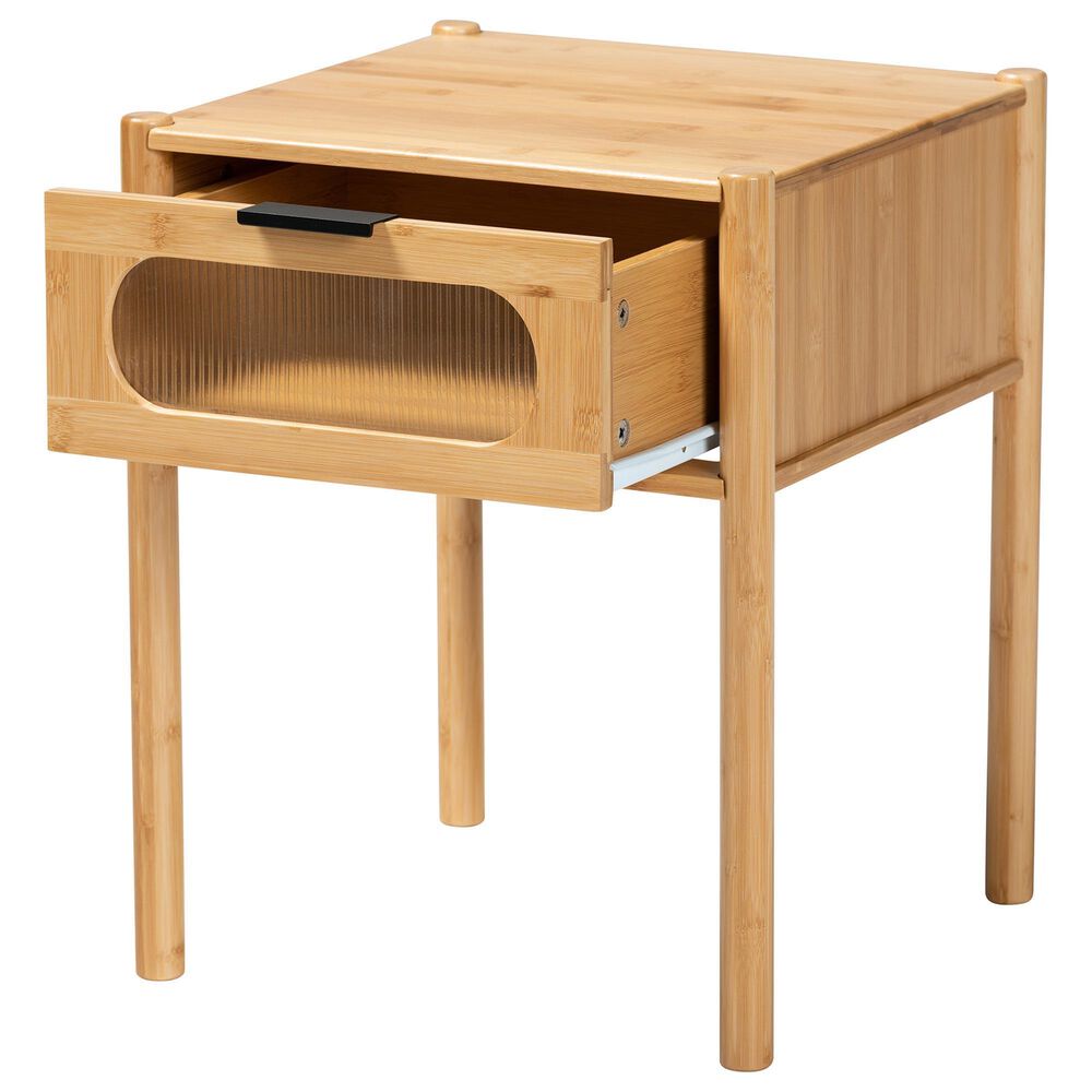 Baxton Studio Naresh 1-Drawer End Table in Natural Brown, , large