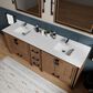 Lexora Home Ziva 84" Double Bathroom Vanity in Rustic Barnwood with 2 cm White Cultured Marble Top and Rectangular Sinks, , large
