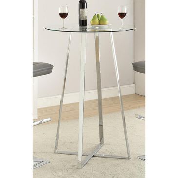Pacific Landing Bar Table with Glass Top in Chrome, , large