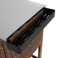 Hearth and Haven Outdoor Wicker Bar Cart with Glass Top in Brown, , large