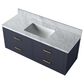 Lexora Home Castor 48" Single Bathroom Vanity in Blue with 2 cm White Carrara Marble Top and Rectangular Sink, , large