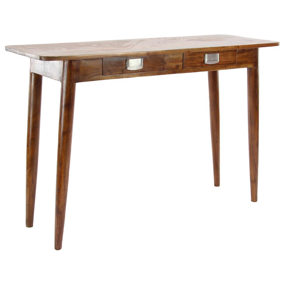 Maple and Jade Modern Console Table in Natural Brown, , large