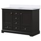 Lexora Home Dukes 48" Double Bathroom Vanity in Espresso with 2 cm White Cultured Marble Top and Rectangular Sinks, , large