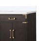 Lexora Home Laurel 60" Double Bathroom Vanity in Brown Oak with White Quartz Top and Rectangular Sinks, , large