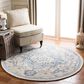 Safavieh Micro-Loop 3" Round Ivory and Blue Area Rug, , large