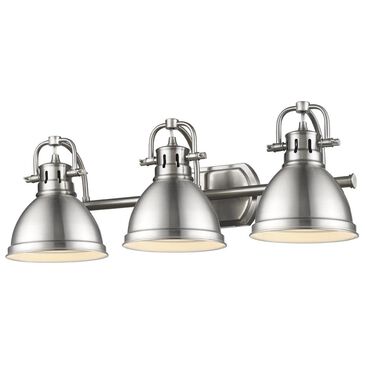 Golden Lighting Duncan 3-Light Bath Vanity in Pewter with Pewter Shades, , large