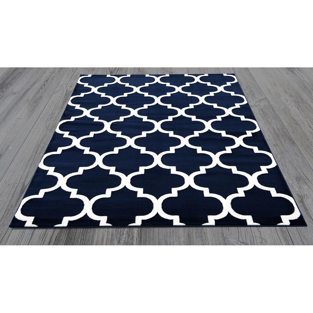 Art Carpet Abington 5&#39; x 7&#39; Navy Area Rug, , large