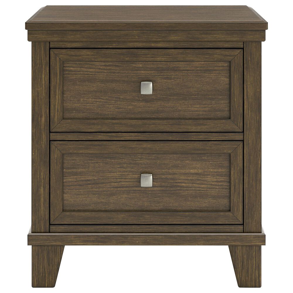 Ashley Queen Bed and Two Nightstands in Medium Brown, , large