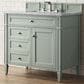 James Martin Vanities Brittany 36" Single Bathroom Vanity in Sage Green with 3 cm Eternal Jasmine Pearl Quartz Top and Rectangular Sink, , large