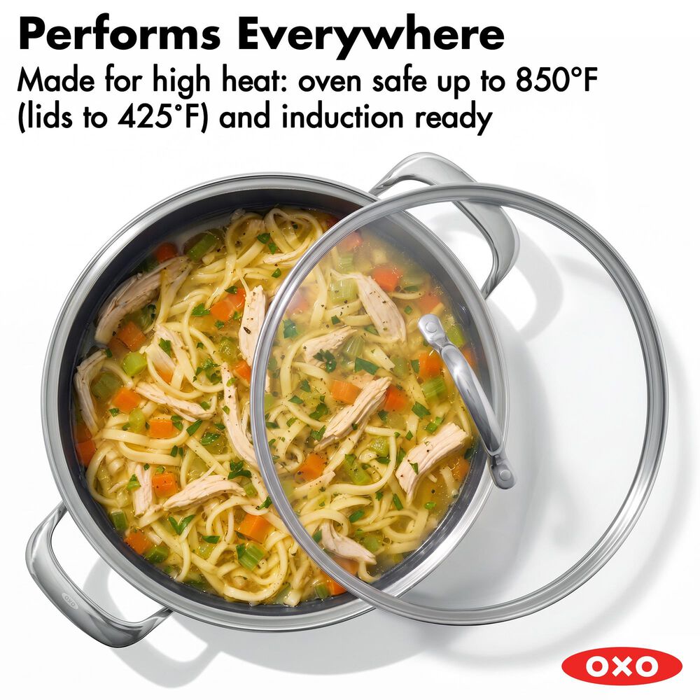 Green Pan Trident Hybrid Nonstick Stockpot with Lid in Stainless Steel, , large