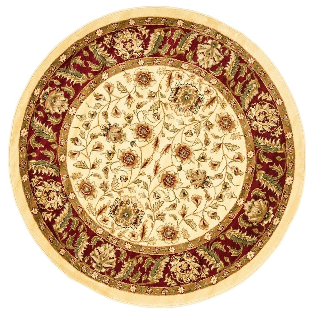 Safavieh Lyndhurst LNH215 5"3" Round Ivory and Red Area Rug, , large