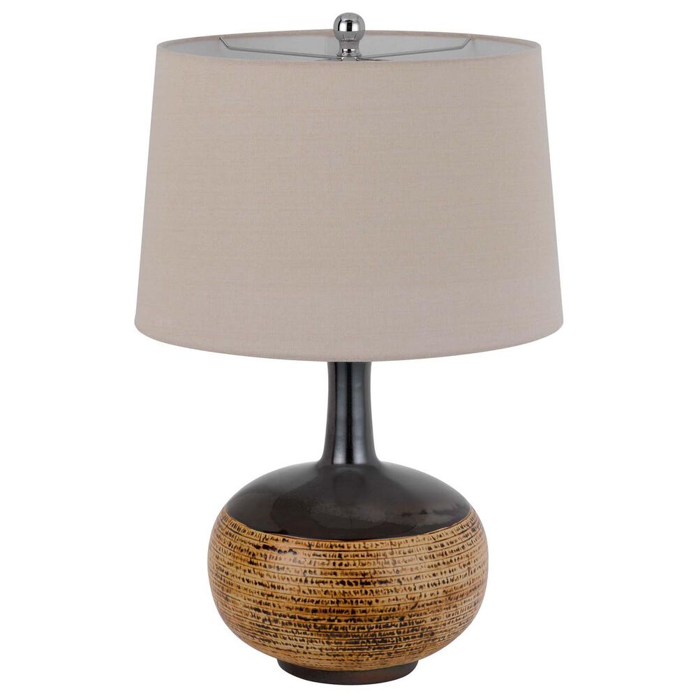 Cal Lighting Yuma Ceramic Table Lamp in Terra Cotta and Black, , large