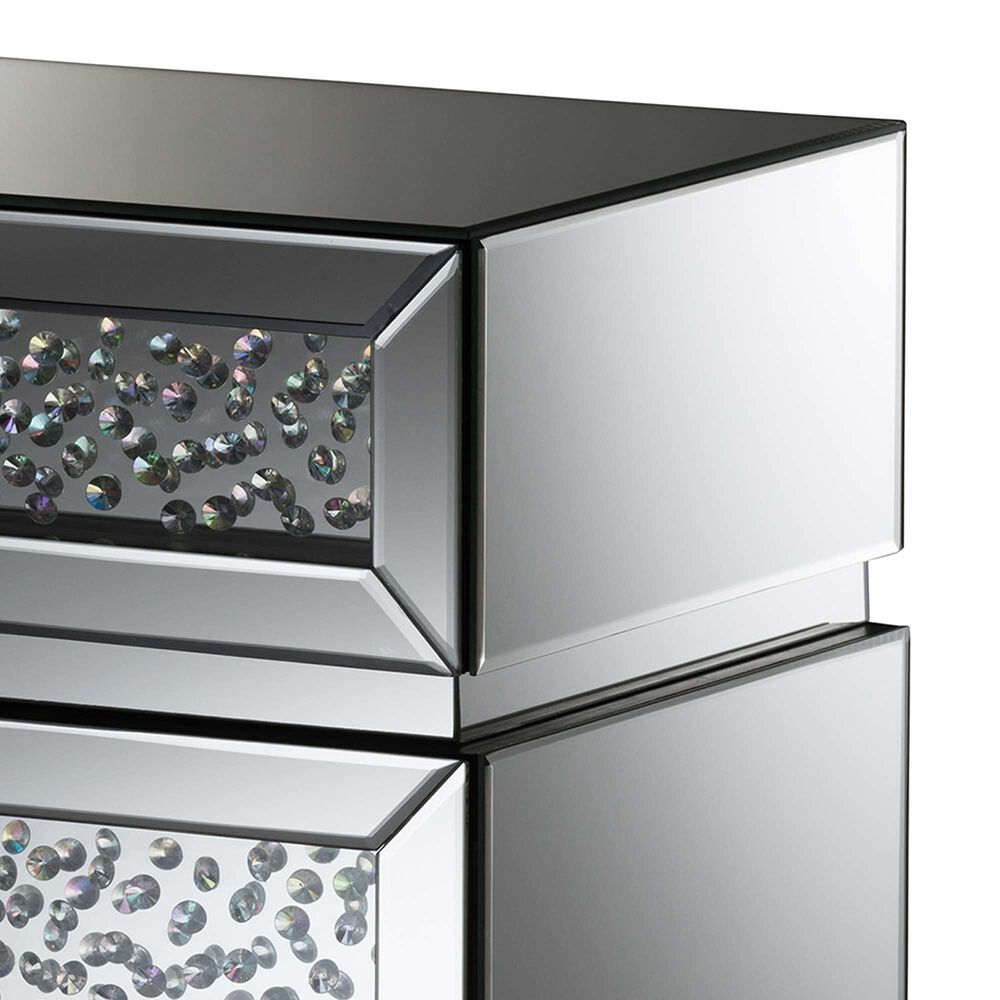 Baxton Studio Sabrina Mirrored 3-Drawer End Table in Silver, , large