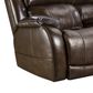 HomeStretch Palmer Leather Power Reclining Loveseat with Headrest and Lumbar in Walnut, , large