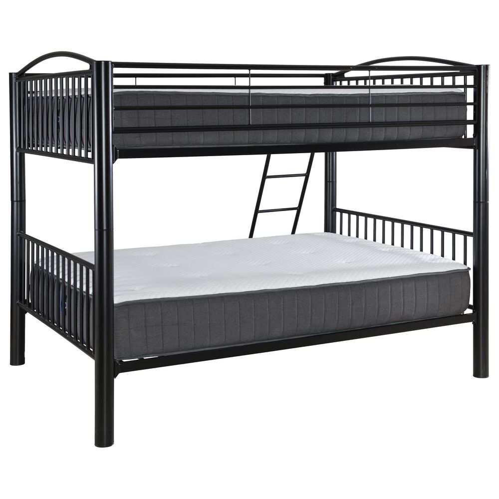 Linon Home Decor Heavy Full Over Full Bunk Bed in Black, , large