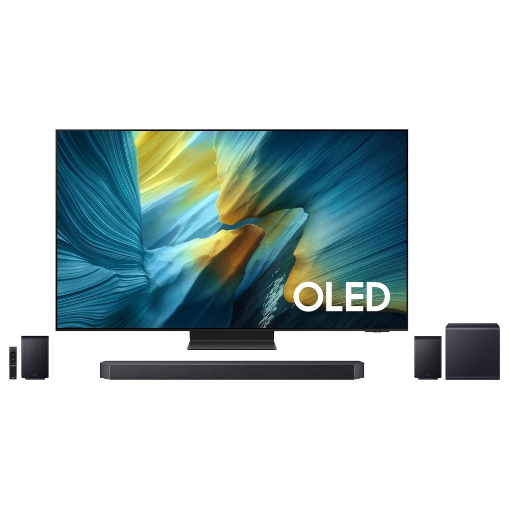 Samsung 77" Class S95F OLED 4K Vision AI in Black - Smart TV with Titan Black Q-Series 11.1.4 Channel Soundbar System, , large
