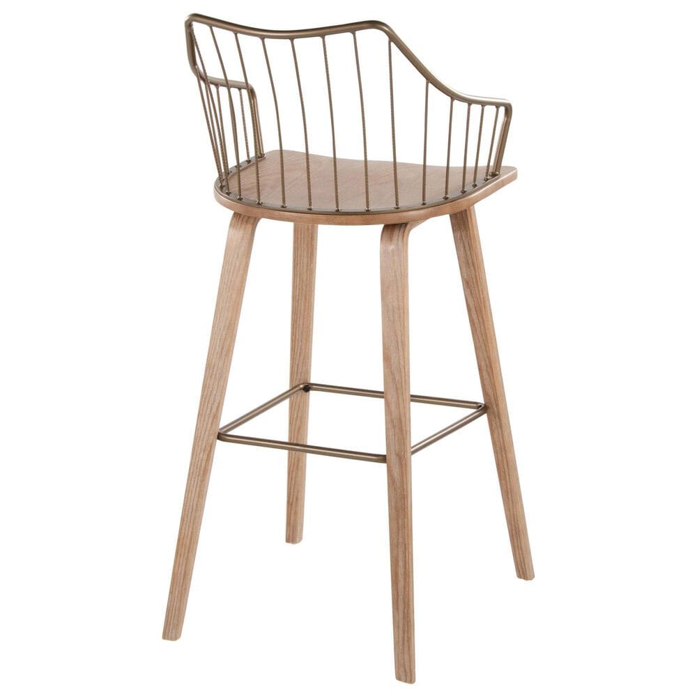 Lumisource Winston Barstool in Whitewashed and Antique Copper, , large