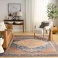 Nourison Vintage Washables Blue and Coral 9"10" x 13"2" Area Rug, , large