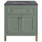 James Martin Vanities Chicago 30" Single Bathroom Vanity in Smokey Celadon with 3 cm Charcoal Soapstone Quartz Top and Rectangular Sink, , large