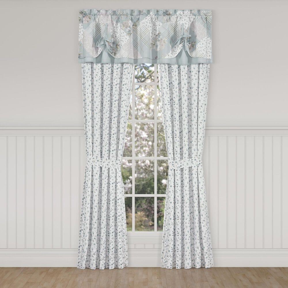 Royal Court Bungalow 84&quot; x 41&quot; Window Panel Pair in Spa Blue and White, , large