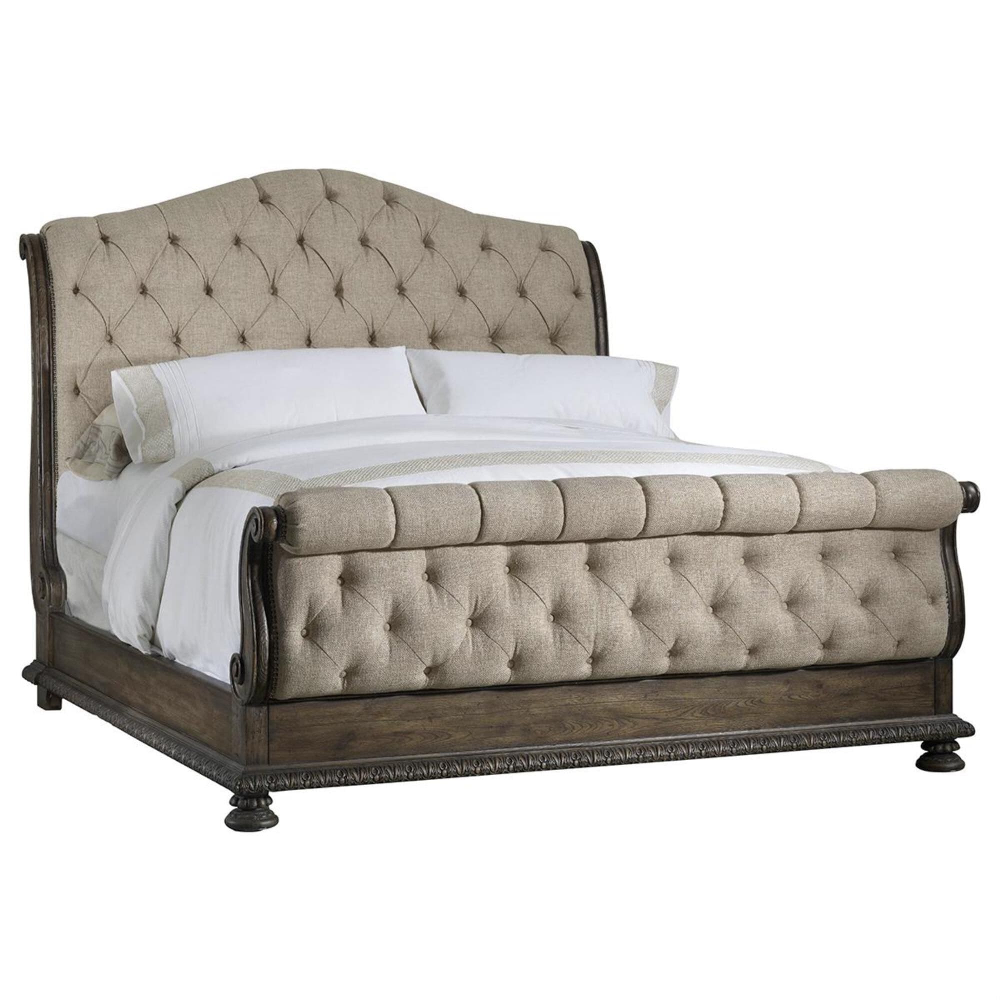 Hooker Furniture Rhapsody King Bed with Beige Upholstered in
