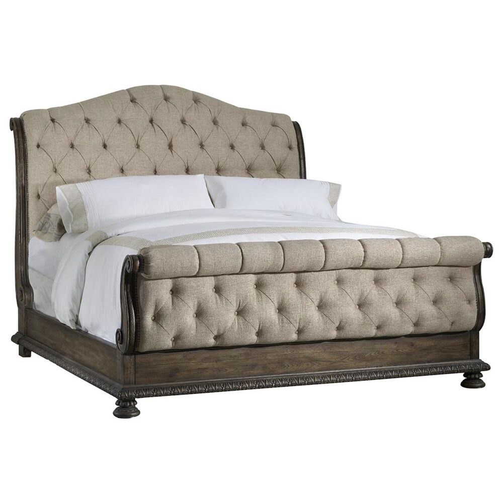 Hooker Furniture Rhapsody King Bed with Beige Upholstered in Reclaimed Natural, , large