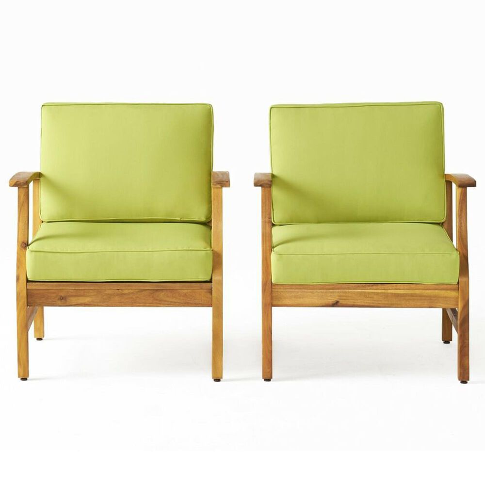 Hearth and Haven Perla Outdoor Club Chair with Cushions in Green (Set of 2), , large