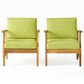 Hearth and Haven Perla Outdoor Club Chair with Cushions in Green (Set of 2), , large
