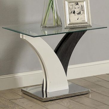Furniture of America Karin End Table in White, , large