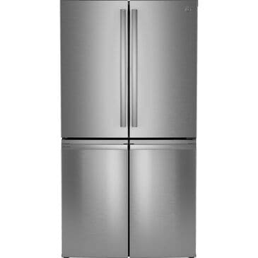 GE Appliances 22.9 Cu. Ft. Counter-Depth Quad-Door Refrigerator in Stainless Steel, , large