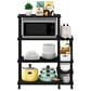 HOMLUX Turn-N-Tube 3-Tier Rolling Kitchen Shelf Cart in Americano and Black, , large