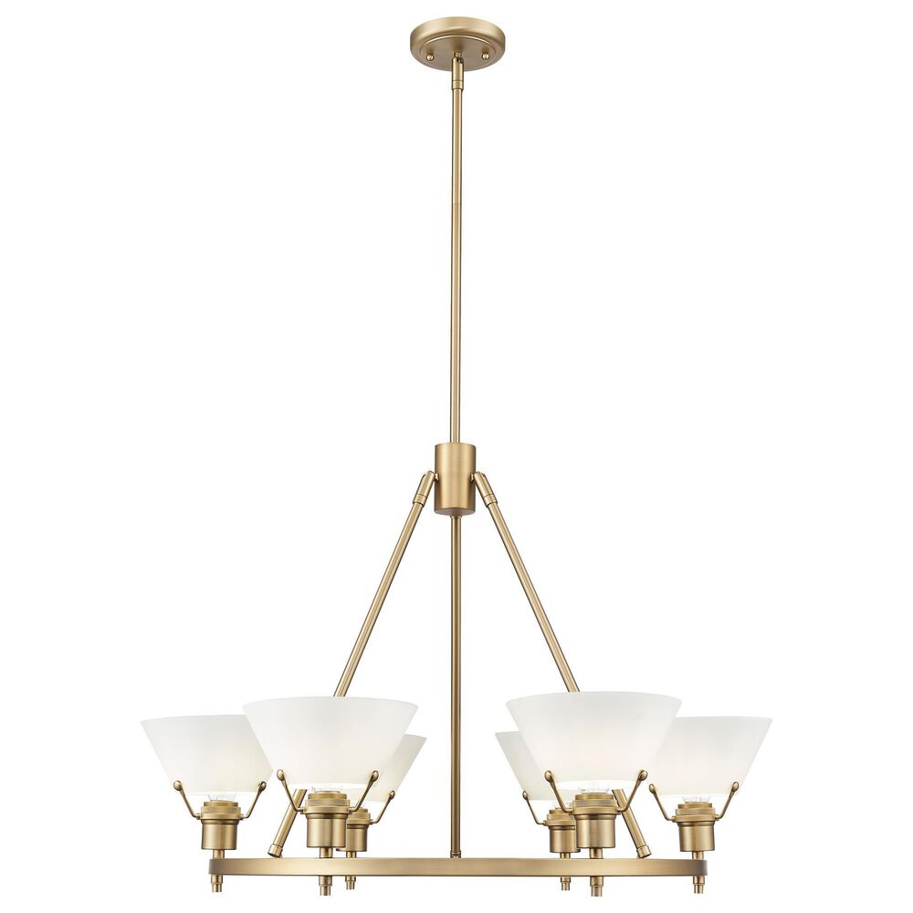 Golden Lighting Orwell 6-Light Chandelier with Opal Glass Shade in Brushed Champagne Bronze, , large