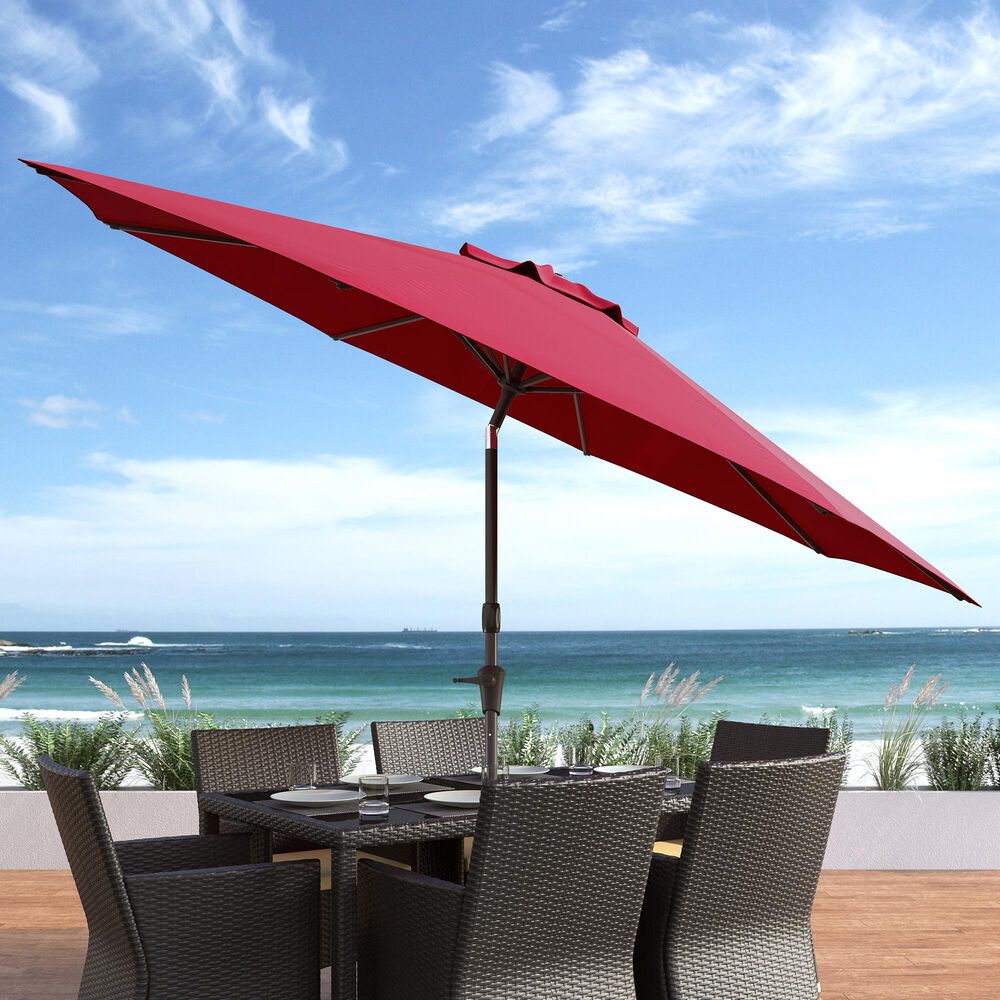 CorLiving 10" UV & Wind Resistant Patio Umbrella in Wine Red, , large
