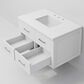 Lexora Home Castor 36" Single Bathroom Vanity in White with 2 cm White Cultured Marble Top and Rectangular Sink, , large