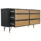 Blue River Saratoga 6 Drawer Dresser in Black Acacia with Rattan, , large