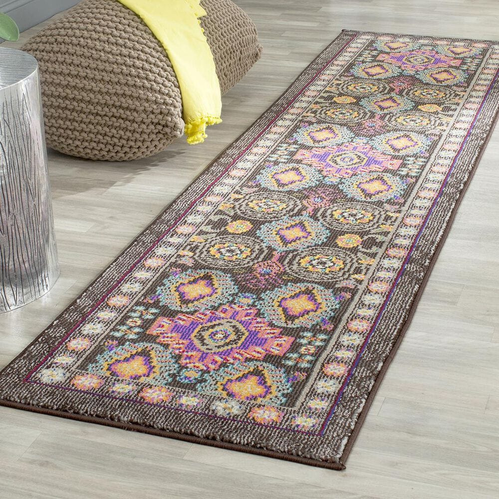 Safavieh Monaco MNC240B-28 2"2" x 8" Brown/Multi Runner, , large