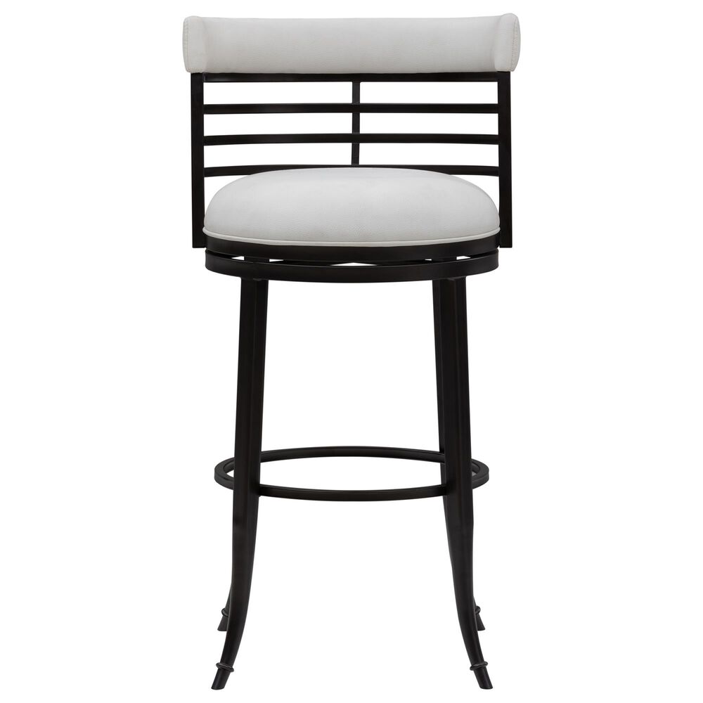 Armen Living Telia Bar Height Stool with Ivory Upholstery in Dark Brown, , large