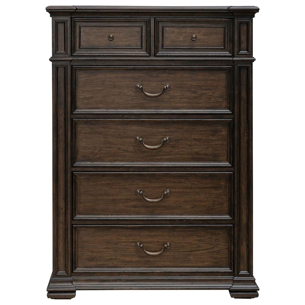 Belle Furnishings Provence Park 6-Drawer Chest in Chateau Brown, , large