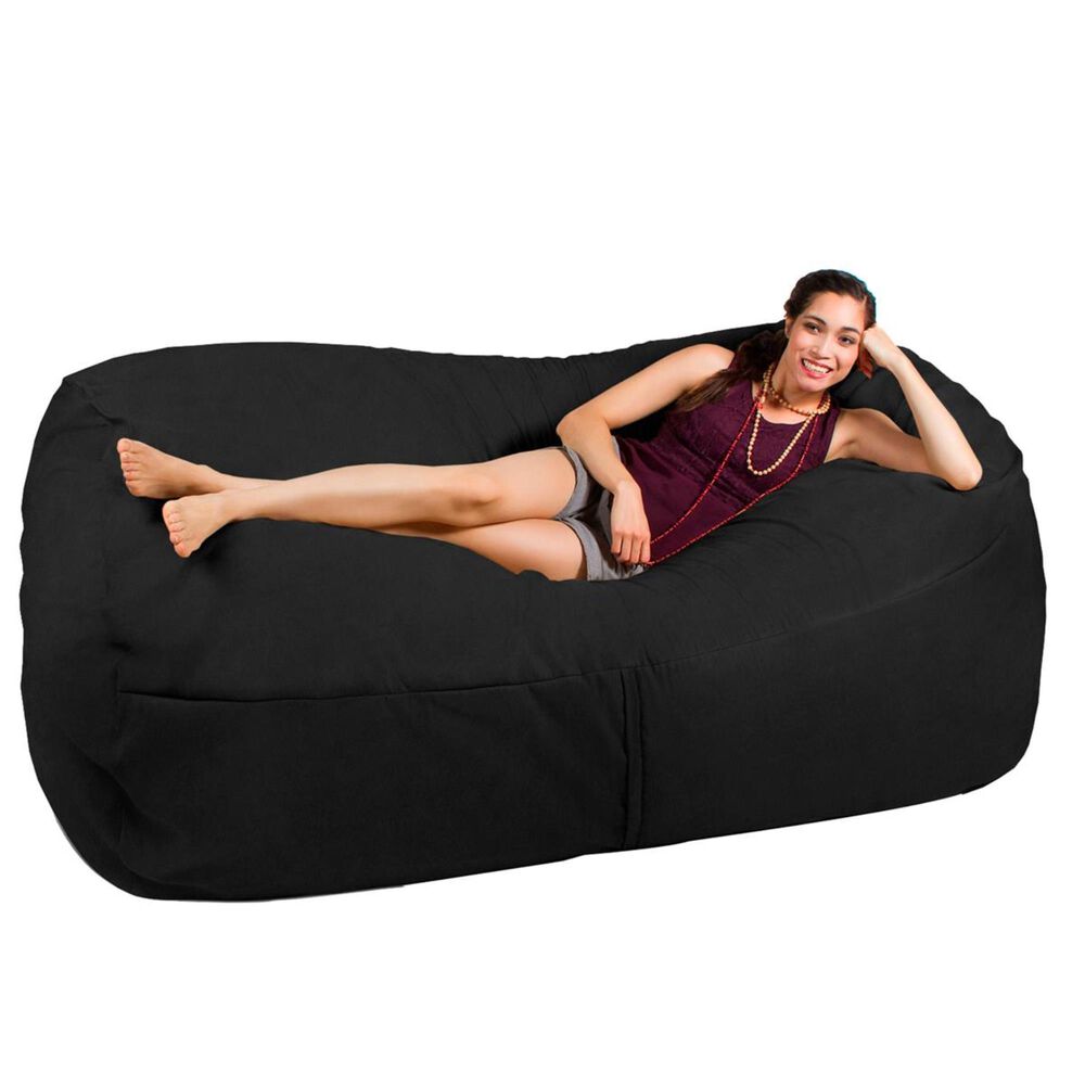 Jaxx 7&#39; Giant Bean Bag Sofa in Black, , large