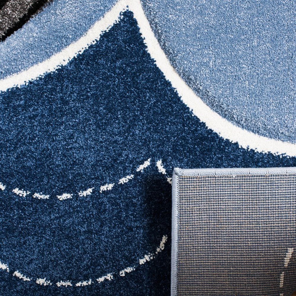 Safavieh Carousel Animals 8&#39; Square Blue and Grey Kids Rug, , large