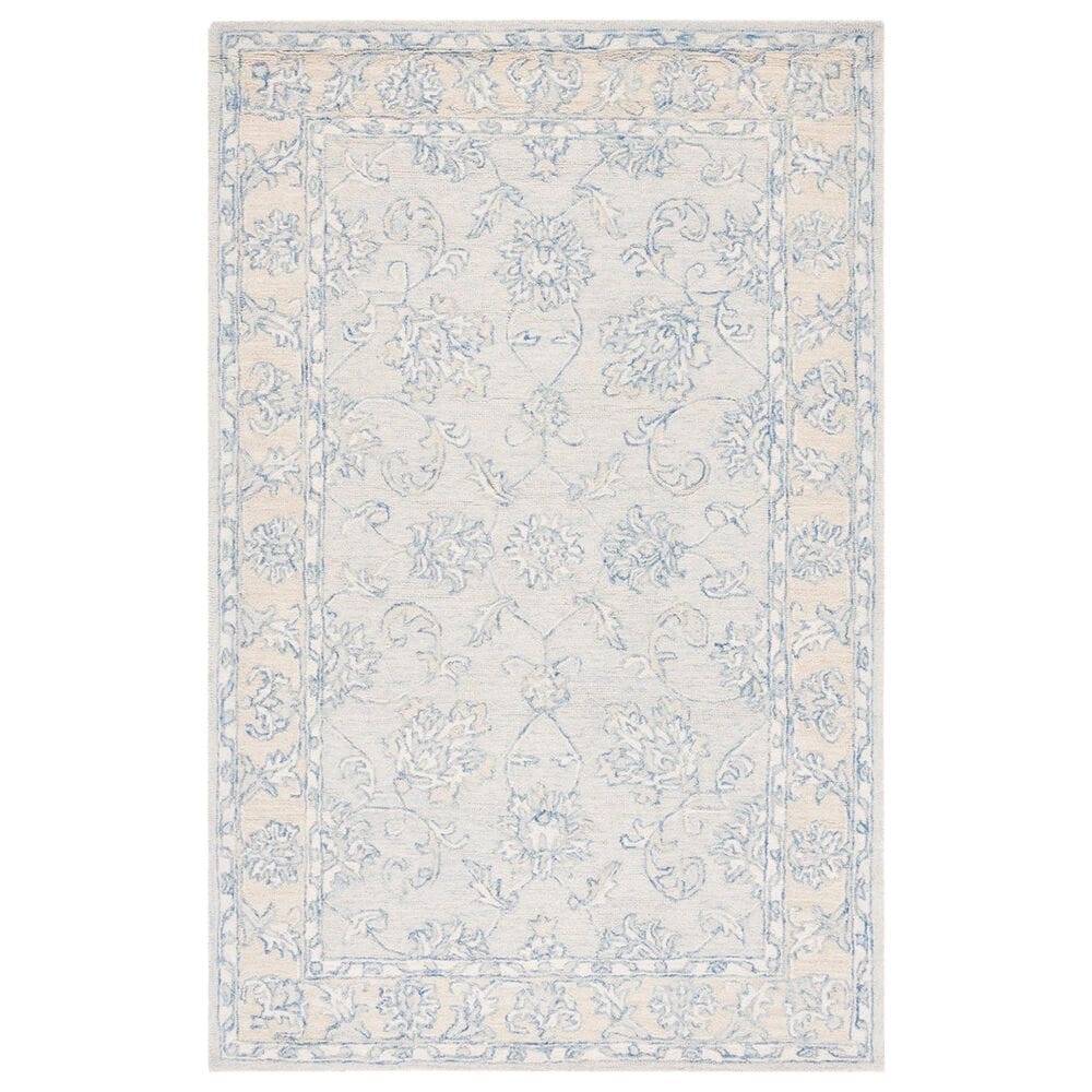 Safavieh Micro-Loop 6" x 9" Blue and Beige Area Rug, , large