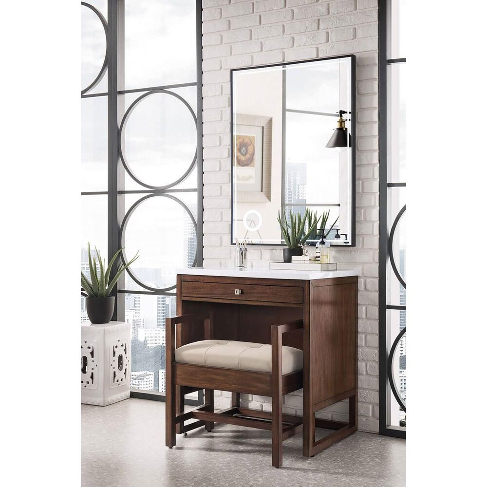 James Martin Vanities Addison 24.5&quot; Upholstered Bench in Mid Century Acacia, , large