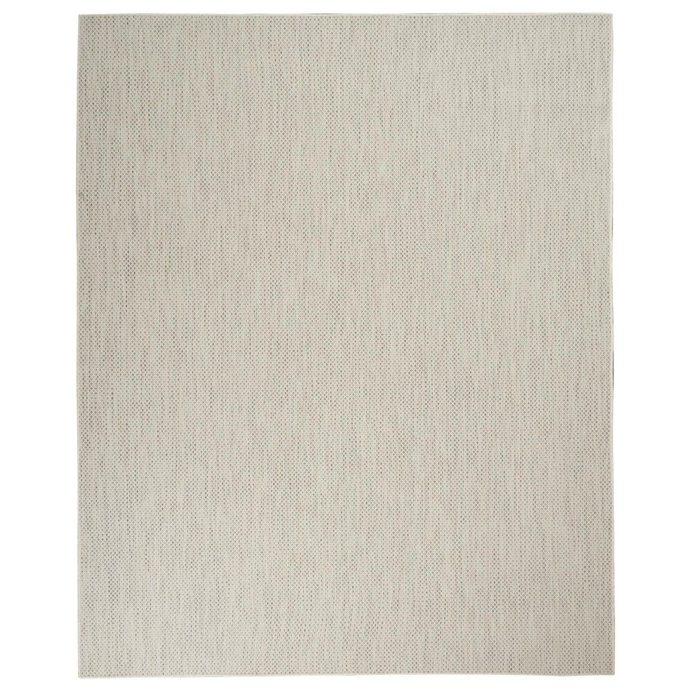 Nourison Courtyard Ivory and Silver 8" x 10" Indoor/Outdoor Area Rug, , large