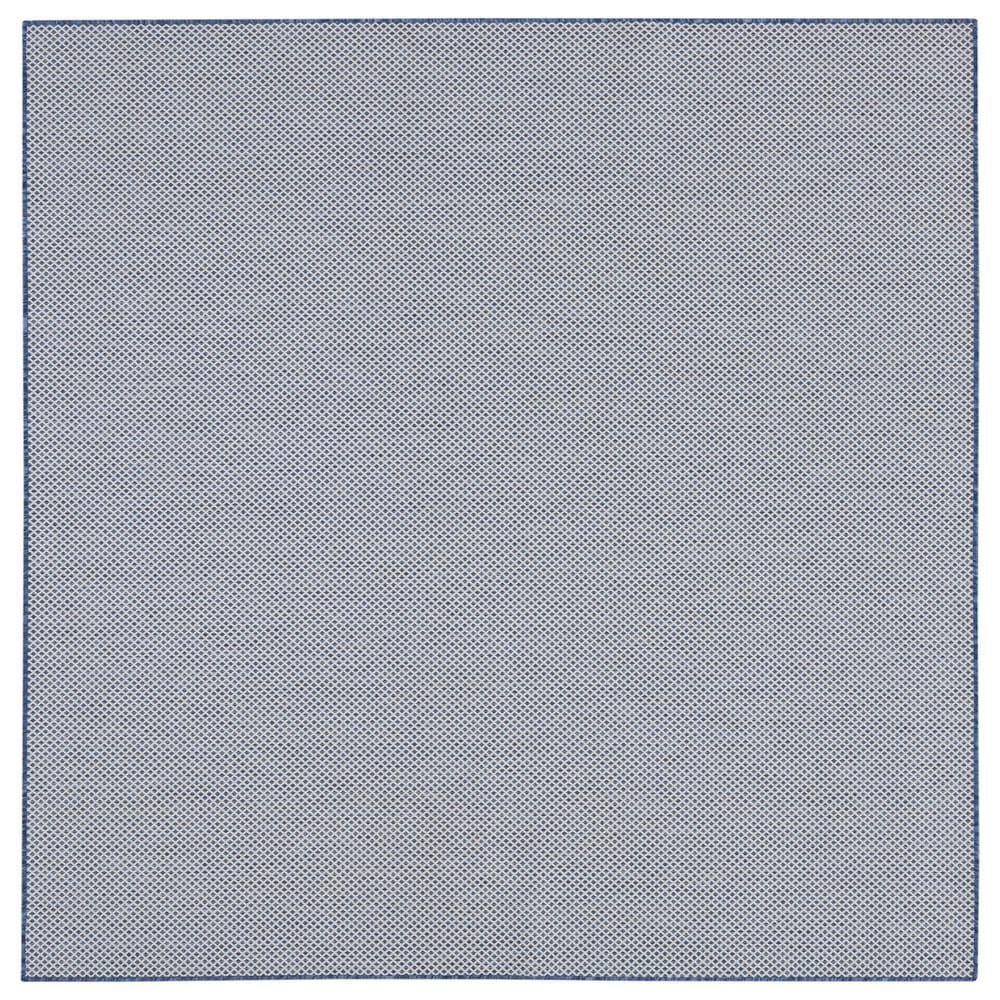 Nourison Courtyard Ivory and Blue 6" Square Indoor/Outdoor Area Rug, , large