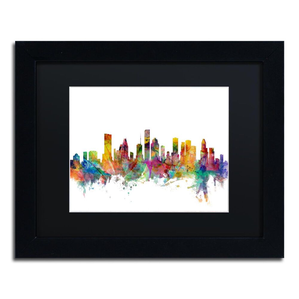 Timberlake Michael Tompsett 'Houston Texas Skyline' Matted Framed Art, , large
