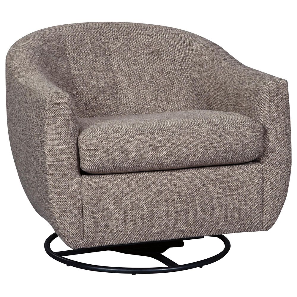 Ashley Upshur Swivel Glider Accent Chair in Taupe, , large