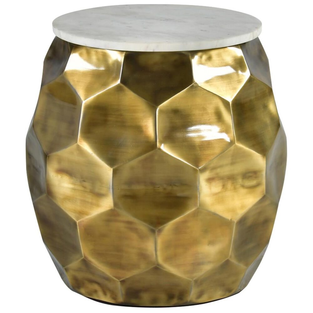 37B Stomp Marble Top Accent Table in Gold, , large