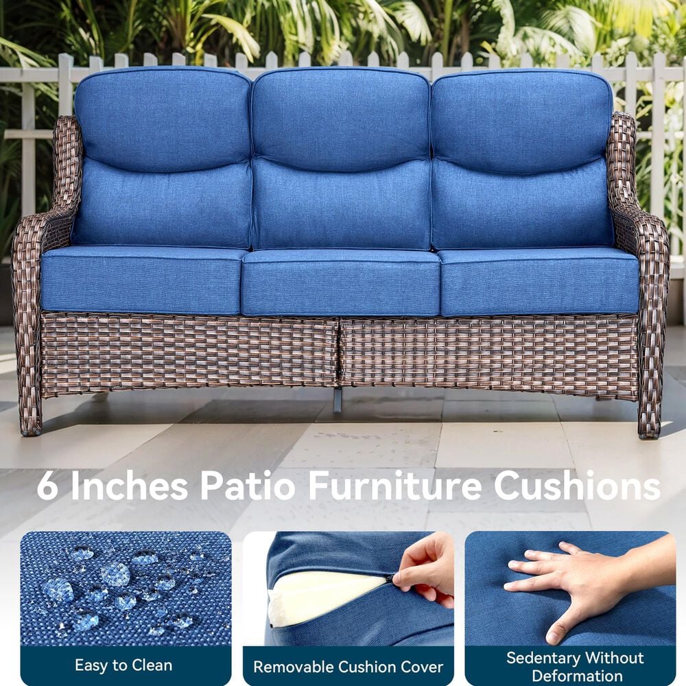 Sunwell Garden 6-Piece Fire Pit Set in Navy, , large