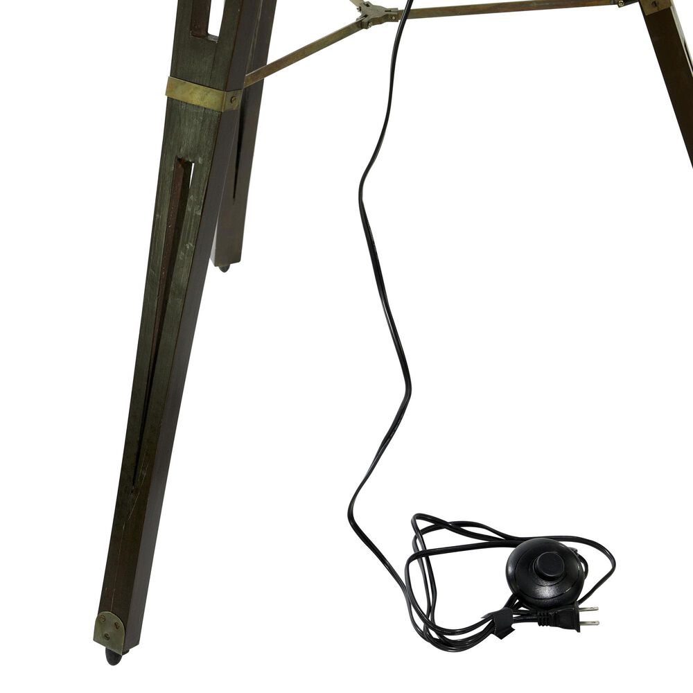 Maple and Jade 63&quot; Fan Vintage Floor Lamp in Brown, Black and Matte Gold, , large